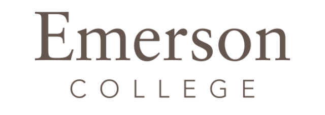 a logo for emerson college is shown on a white background