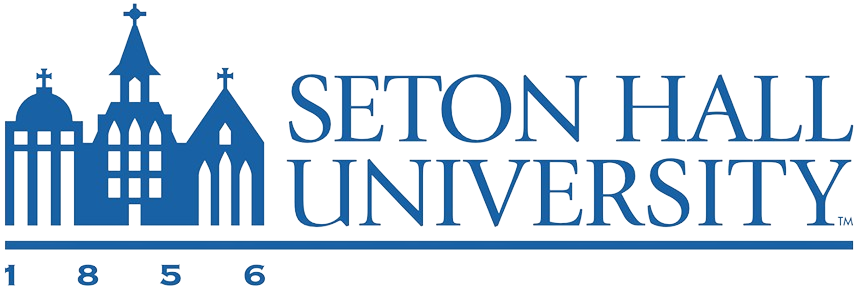 a logo for seton hall university with a church on it