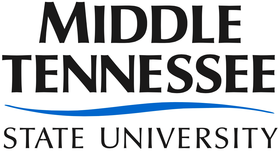 a black and blue logo for middle tennessee state university