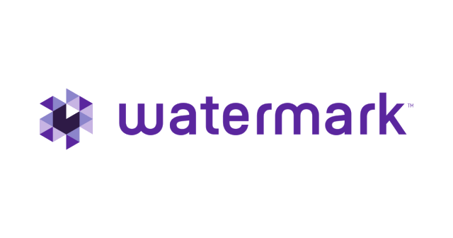 a watermark logo that is purple and white