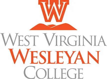 the logo for west virginia wesleyan college is orange and white