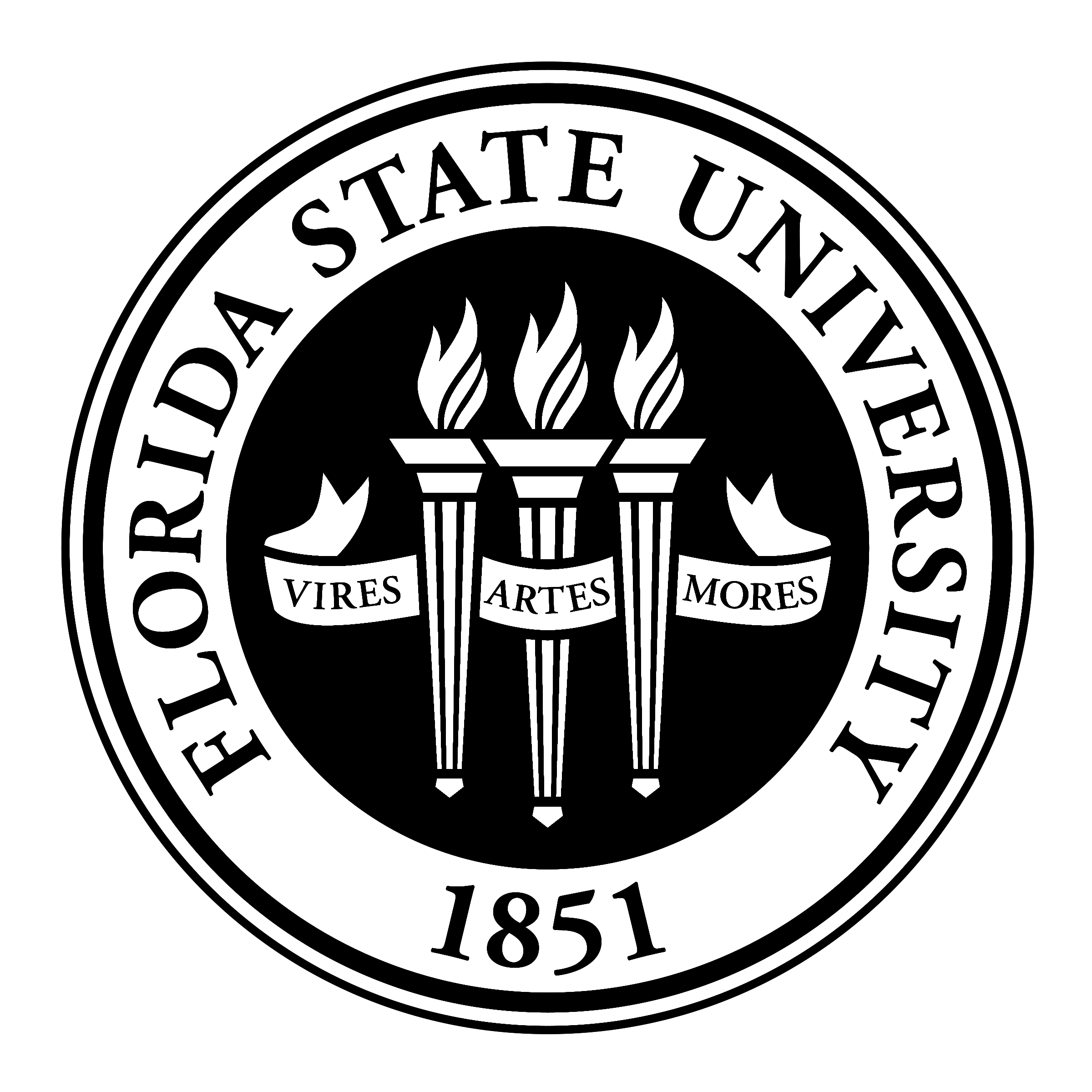 a black and white logo for florida state university