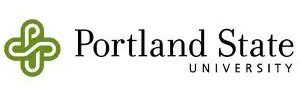 the logo for portland state university has a green cross on it .