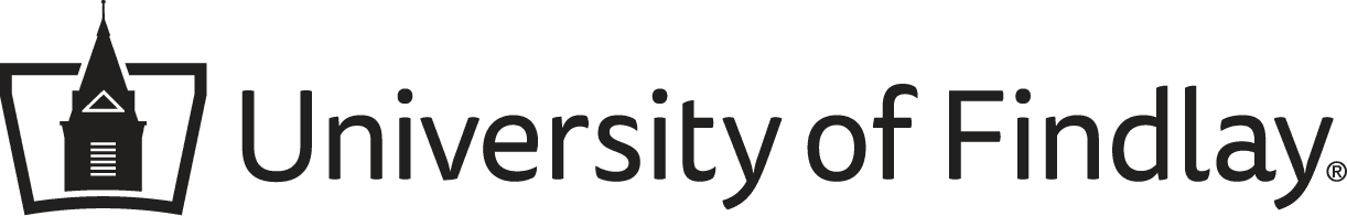 a black and white logo for the university of findlay