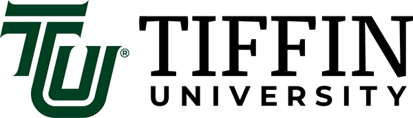 a green and black logo for tiffin university