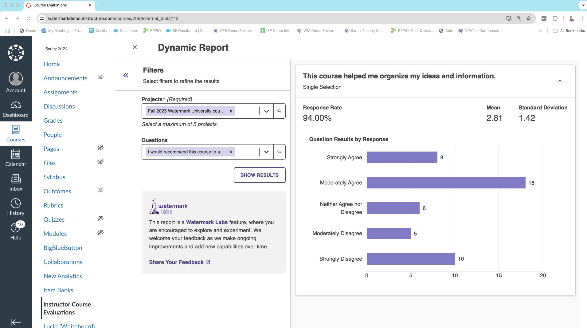 Watermark CES Instructor Report Results in Canvas