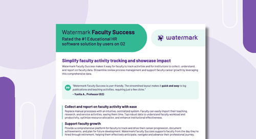 Watermark faculty success flyer on a purple background