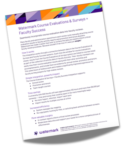 Watermark Course Evaluations & Surveys + Faculty Success