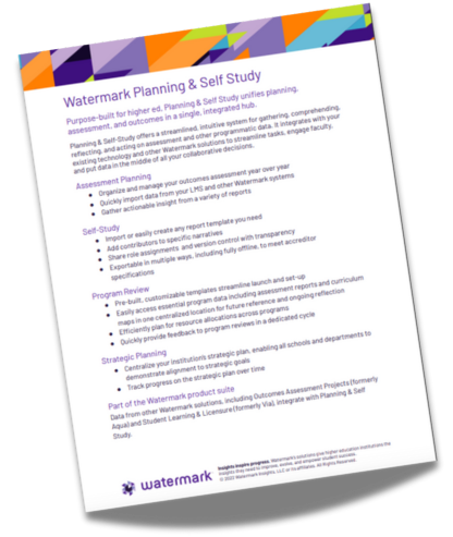 Watermark Planning & Self-Study Flyer