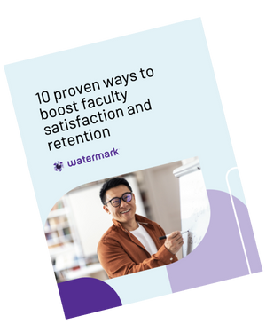 cover of the ebook with faculty member smiling at desk