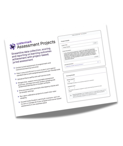 Watermark Assessment Projects Flyer