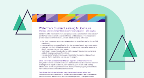 Watermark Student Learning & Licensure Flyer