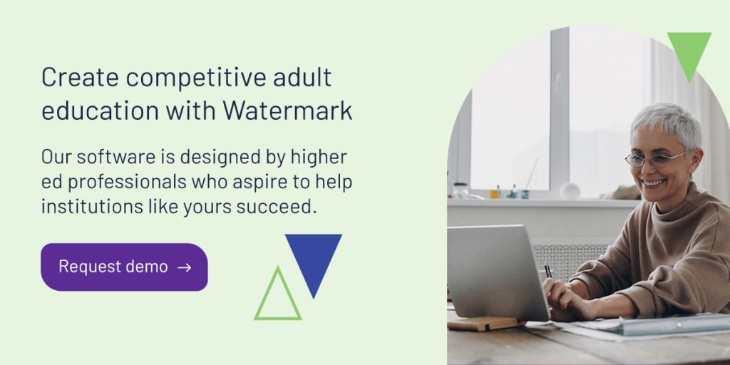 Create competitive adult education with Watermark