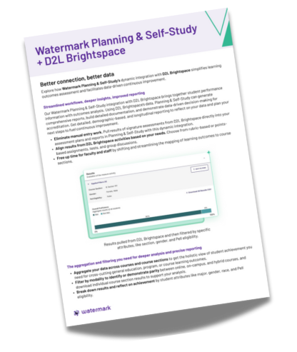 Watermark Planning & Self-Study + D2L Brightspace Flyer