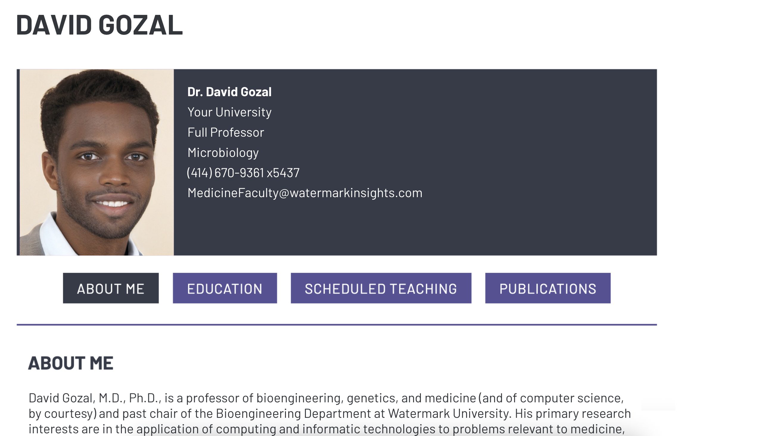 FS web profile page for David Gozal