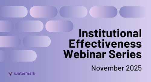 Institutional Effectiveness Webinar Series