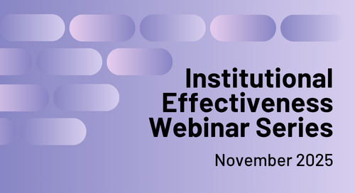 Institutional Effectiveness Webinar Series