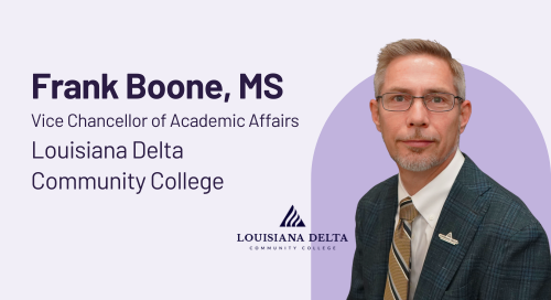 Picture of man against a purple branded background