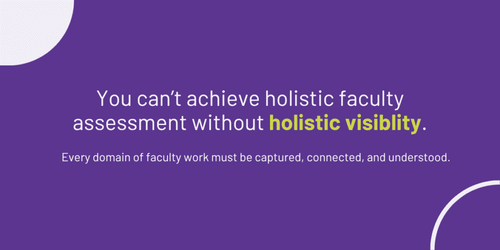 Quote: Every domain of faculty work must be captured, connected, and understood.