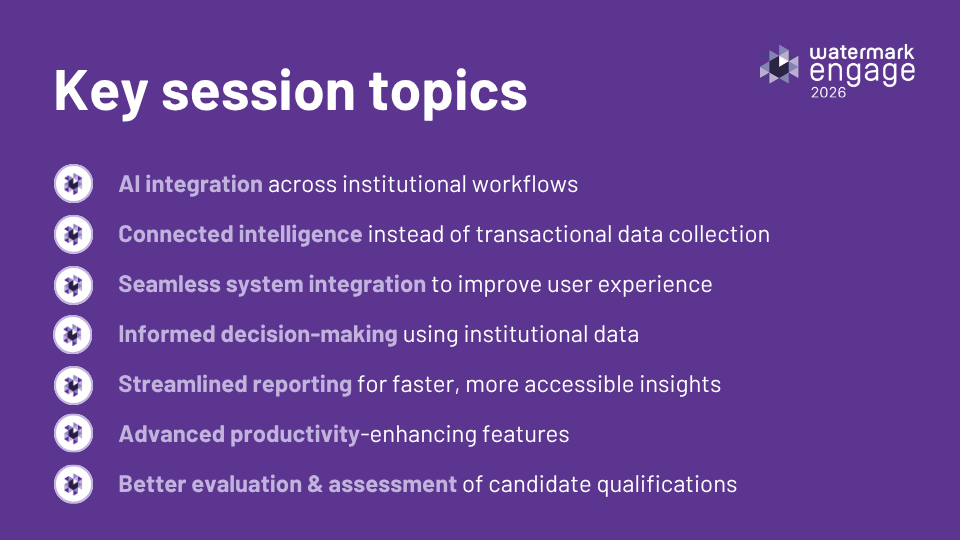 List of key topics including AI integration, connected intelligence, and informed decision-making.