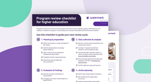 Screenshot of flyer that describes a program review checklist