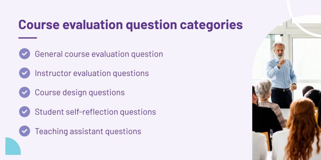 Course evaluation question categories