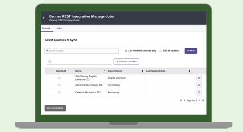 Screenshot of curriculum strategy's integration sync